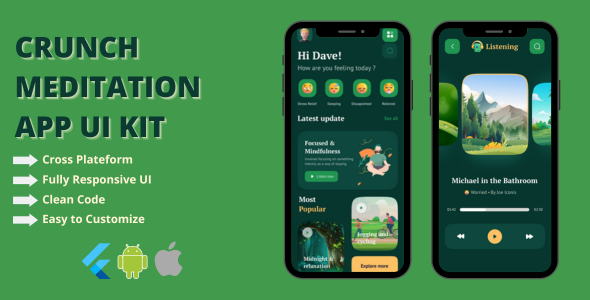 Crunch Meditation App UI kit