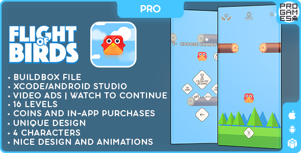 Flight of Birds (PRO) – BUILDBOX CLASSIC – IOS – Android – Reward video