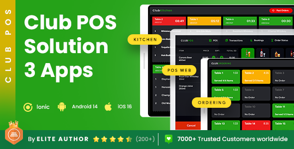 Membership POS Machine Software program | Membership & Bar Kitchen & Ordering App | ClubPOS IONIC