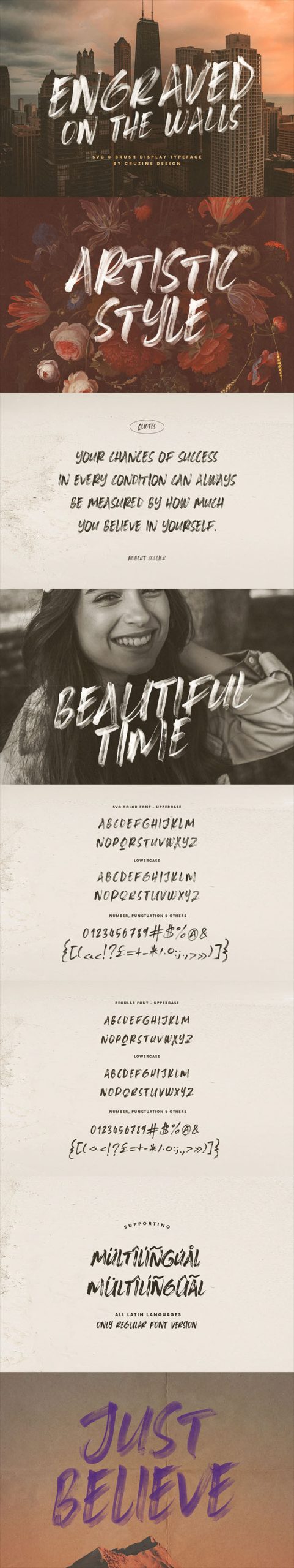 Engraved on the walls SVG Brush Font