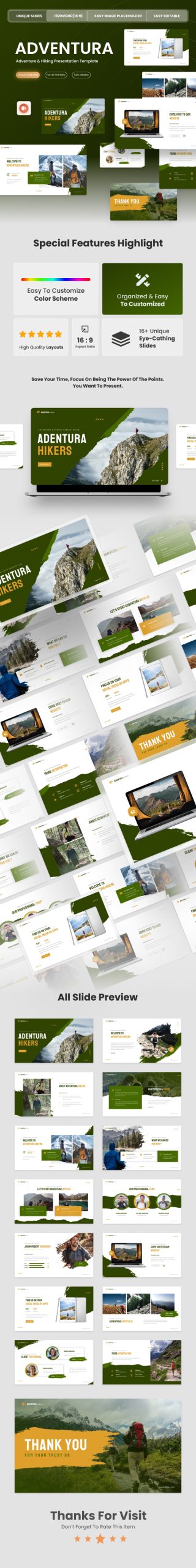 Adventura – Adventure & Hiking Powerpoint Template