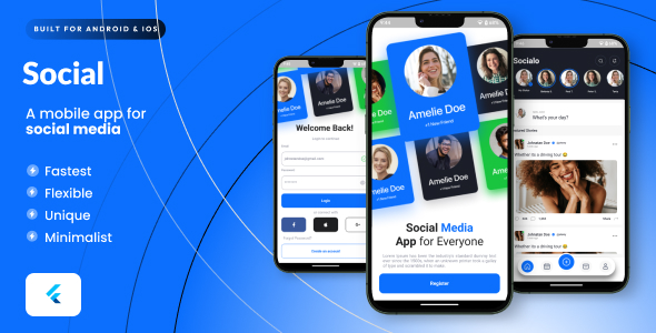 Social Flutter App Template | Flutter 2.0