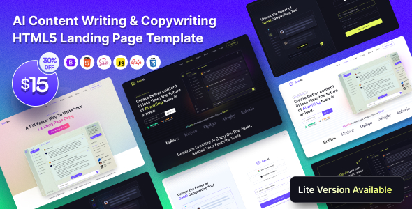 GenAI – AI Based mostly Copywriting and Voice Writing Touchdown Web page Template