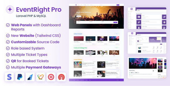 EventRight Pro – Rate Sales and Match Booking & Administration Machine with Web sites & Web Panels (SaaS)