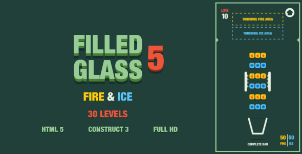 Filled Glass 5 Fire & Ice – HTML5 Sport (Construct3)