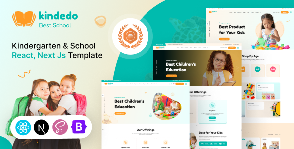 Kindedo – Kindergarten & College React, Subsequent js Template