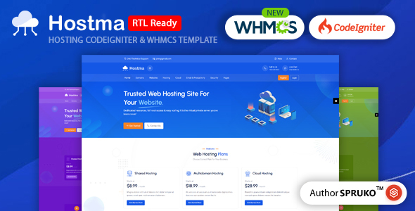 Hostma – Cyber net net hosting Codeigniter & WHMCS Template