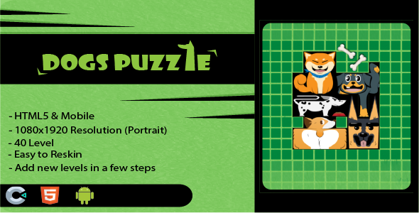 Canines Puzzle – Block Puzzle Sport | CONSTRUCT 3 |  HTML5 | MOBILE | C3P | APK