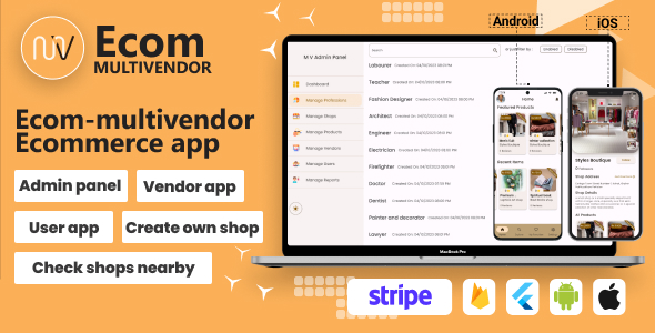 Ecom – Multi Vendor Ecommerce Flutter + STRIPE