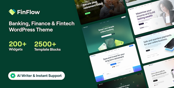 FinFlow – Banking, Finance & Fintech WordPress Theme