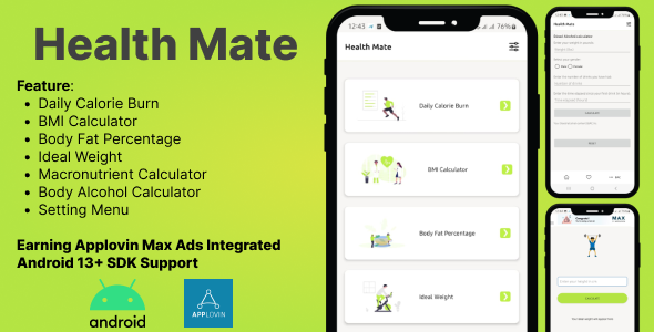 HealthMate Offline Wisely being Calculator | Applovin  Advertisements