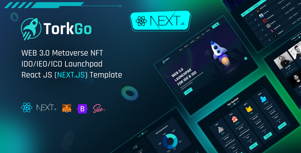 TorkGo – Metaverse Web3.0 IDO/INO launchpad React js, Next.js Template