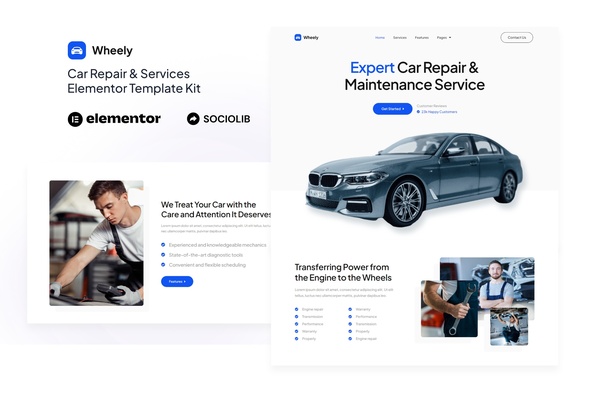 Wheely – Car Repair & Auto Products and companies Elementor Template Equipment