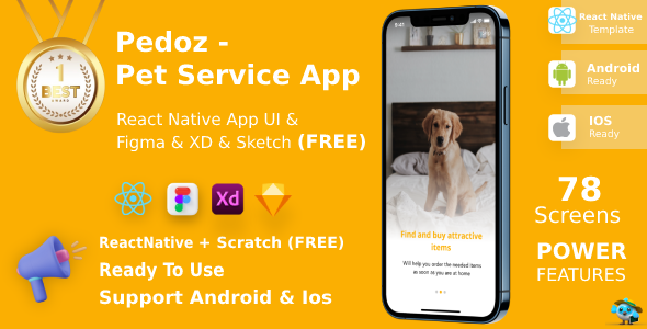 Pet Carrier App | UI Kit | ReactNative | Figma + XD + Sketch FREE | Existence Time Exchange | Pedoz