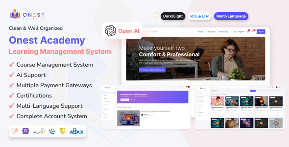 Onest Academy – Studying Management System Web Utility