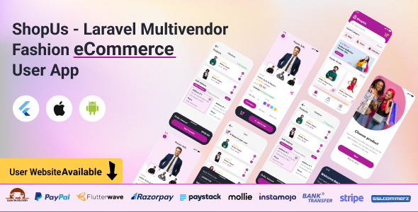 ShopUs – Laravel Multivendor Style eCommerce Internet build Particular person App