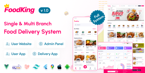 FoodKing – Restaurant Meals Shipping System with Admin Panel & Shipping Man App | Restaurant POS