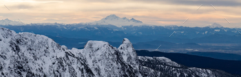 Canadian Mountain Landscape Aerial Nature Background.