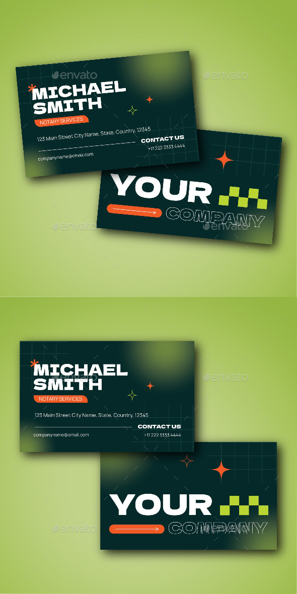 Inexperienced Gradient Notary Service Enterprise Card