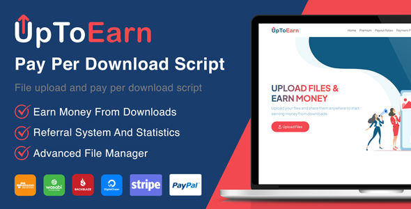 UpToEarn – Monetized File Uploads (SAAS Ready)