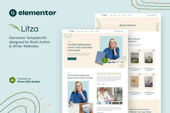 Litza – E book Author & Author Elementor Template Equipment