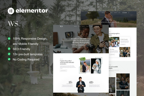 Wedshot – Marriage ceremony Photography Service Elementor Template Equipment