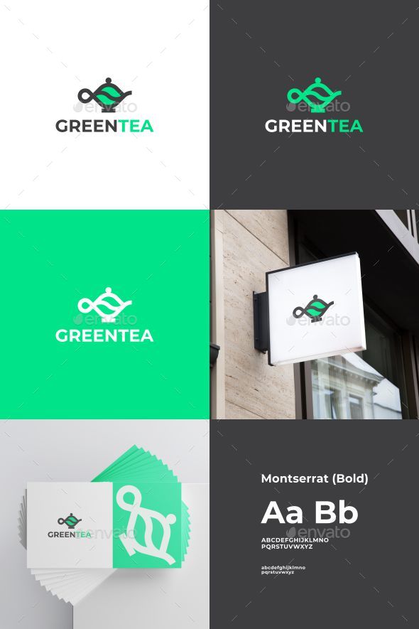 creative green tea emblem