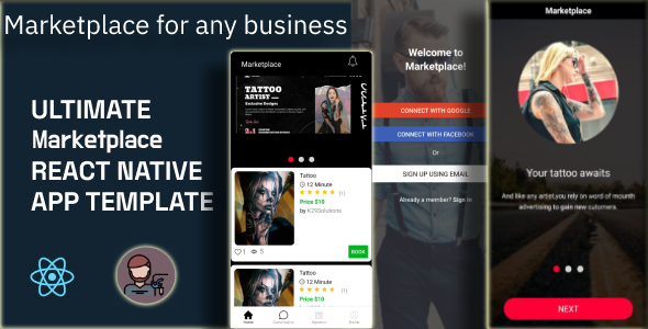 React native app template – artist marketplace