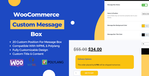 WooCommerce Customized Message Box