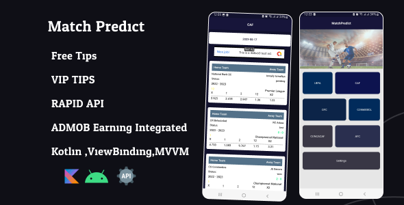 Match Predict Soccer Betting Prediction Fat Android App With Instant API