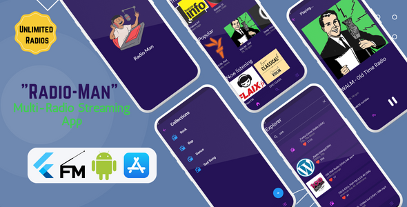 Radio Man v1.8 – An Recent Radio Streaming App | Flutter | Android & iOS