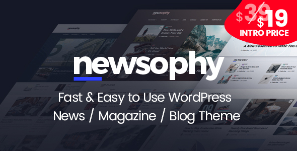 Newsophy – Lickety-split and Easy to Use WordPress News and Blog Theme