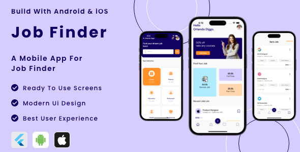 JobFinder App – Flutter Mobile App Template