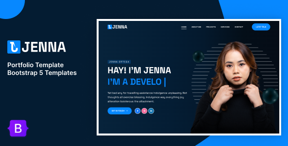 Jenna  – Bootstrap 5 Non-public Portfolio