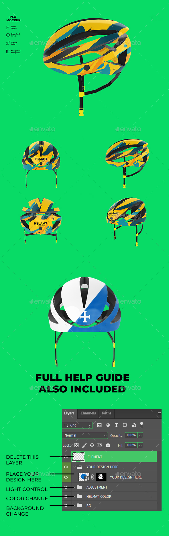 Realistic Bicycle Helmet Mockup