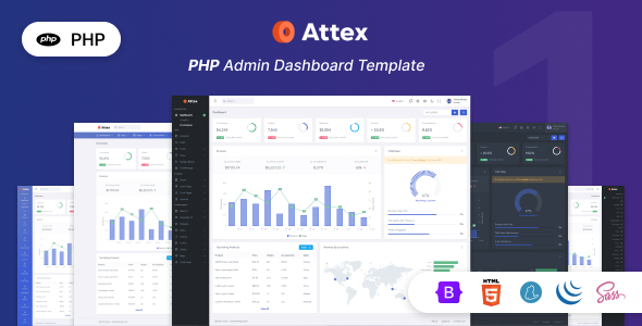 Attex – PHP Admin & Dashboard Template