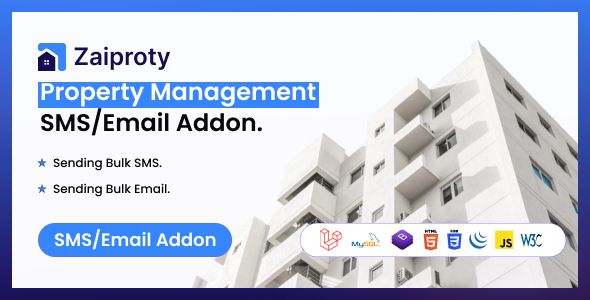 Zaiproty – Property Management Bulk SMS/Electronic mail Addon