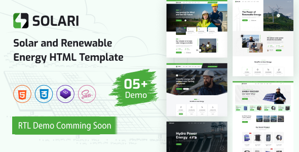 Solari – Picture voltaic and Renewable Energy HTML Template