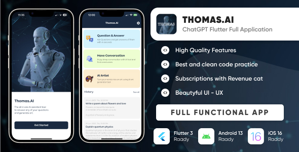 Thomas.AI : ChatGPT by OpenAI : Flutter full utility for android & iOS