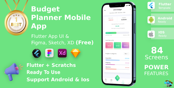 Price range Planner Cell App | Flutter | Figma + XD + Sketch FREE | Existence Time Update