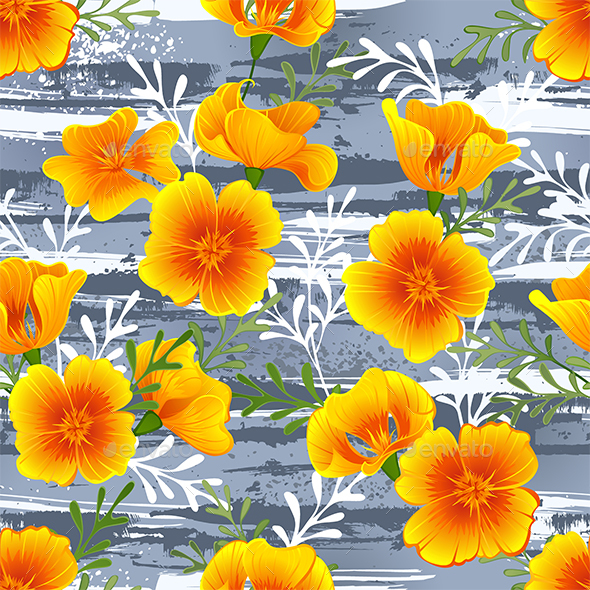 Seamless Yellow Poppy