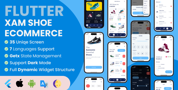 Flutter Xam Shoe Commerce App – Flutter