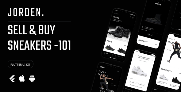 Jorden Promote and Purchase Sneakers Flutter UI Kit