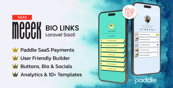 Meeek – Bio Links SAAS (Laravel)