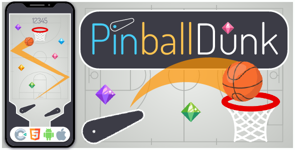 Pinball Dunk – HTML5 Game, Produce 3