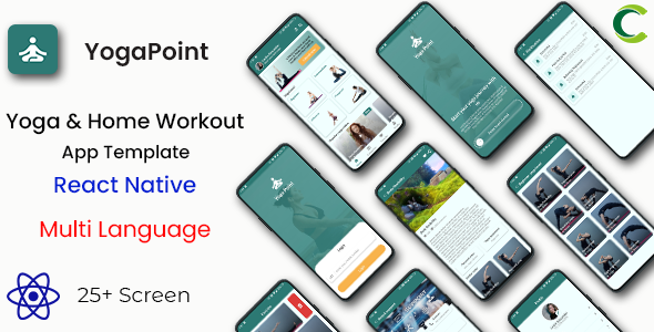 Yoga & Home Advise App Template in React Native | Fitness App Template in React Native | YogaPoint