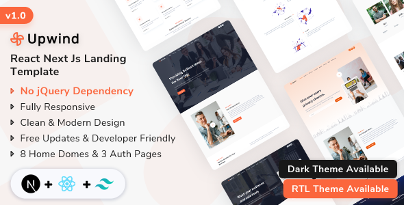 Upwind – Subsequent Js Touchdown Online page Template