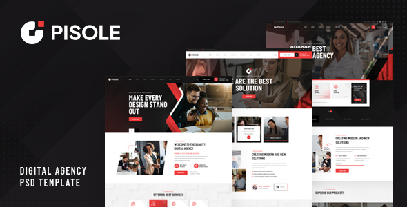 Pisole – Digital Company PSD Template