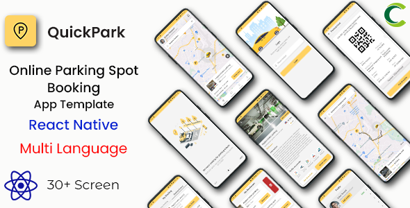 Parking Problem Booking App | Automobile Parking App | React Native | QuickPark | Multi Language