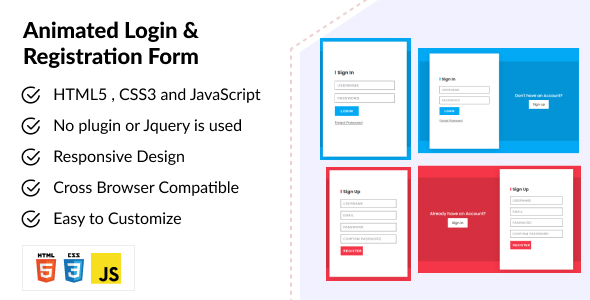 Bright Login & Registration Raze – HTML CSS JAVASCRIPT